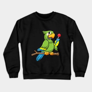 Parrot with yellow Beak and Lollipop Crewneck Sweatshirt